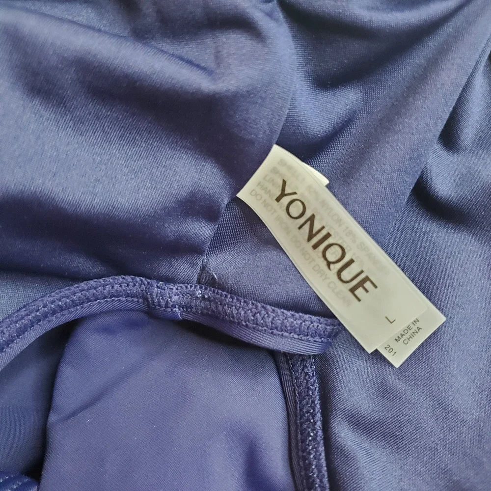 Yonique Tropical Palm Tankini Set Blue Green Swim Skirt Two Piece NWT